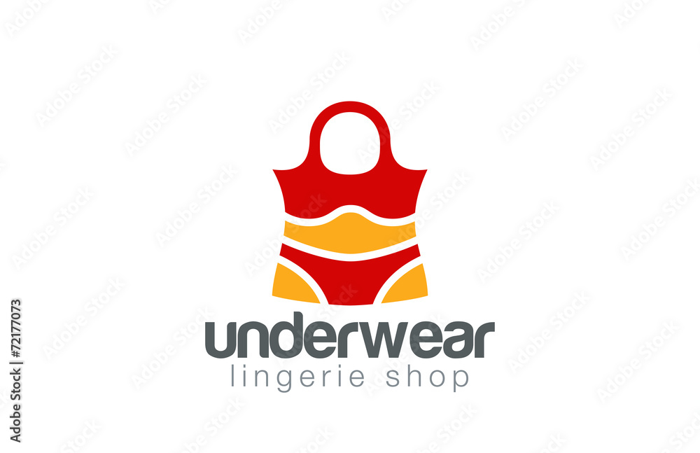 Vetor de Shopping Bag Lingerie shop logo design. Underwear icon do