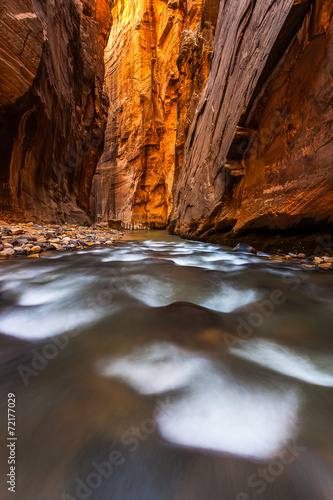 Fototapeta Naklejka Na Ścianę i Meble -  Beautiful The Narrows landscape in  Zion national park, Utah