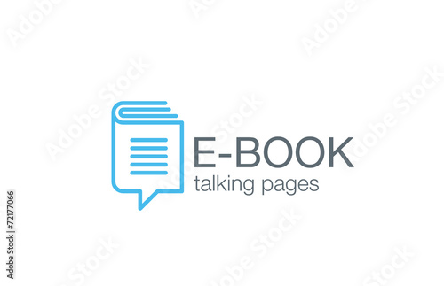 Digital Book Logo design vector. Electronic Library
