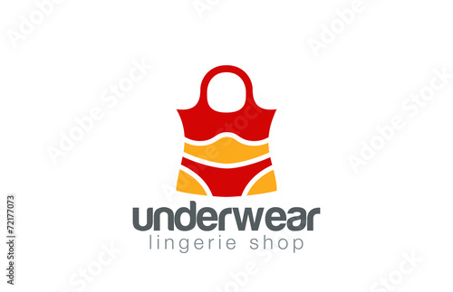 Shopping Bag Lingerie shop logo design. Underwear icon