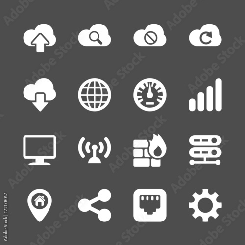 computer network icon set, vector eps10