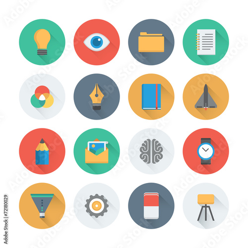 Pixel perfect creative development flat icons