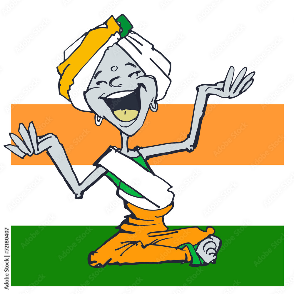 funny indian yogi, cartoon style Stock Illustration | Adobe Stock