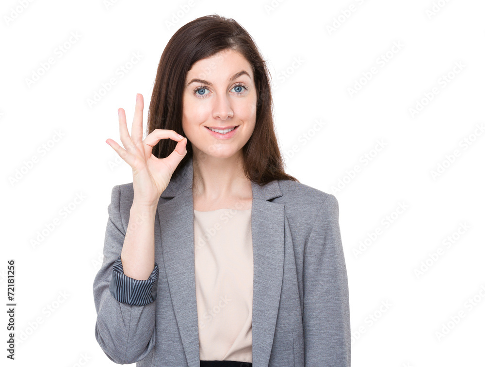 Businesswoman with ok sign Businesswoman with ok sign
