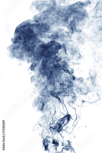 Blue smoke on white