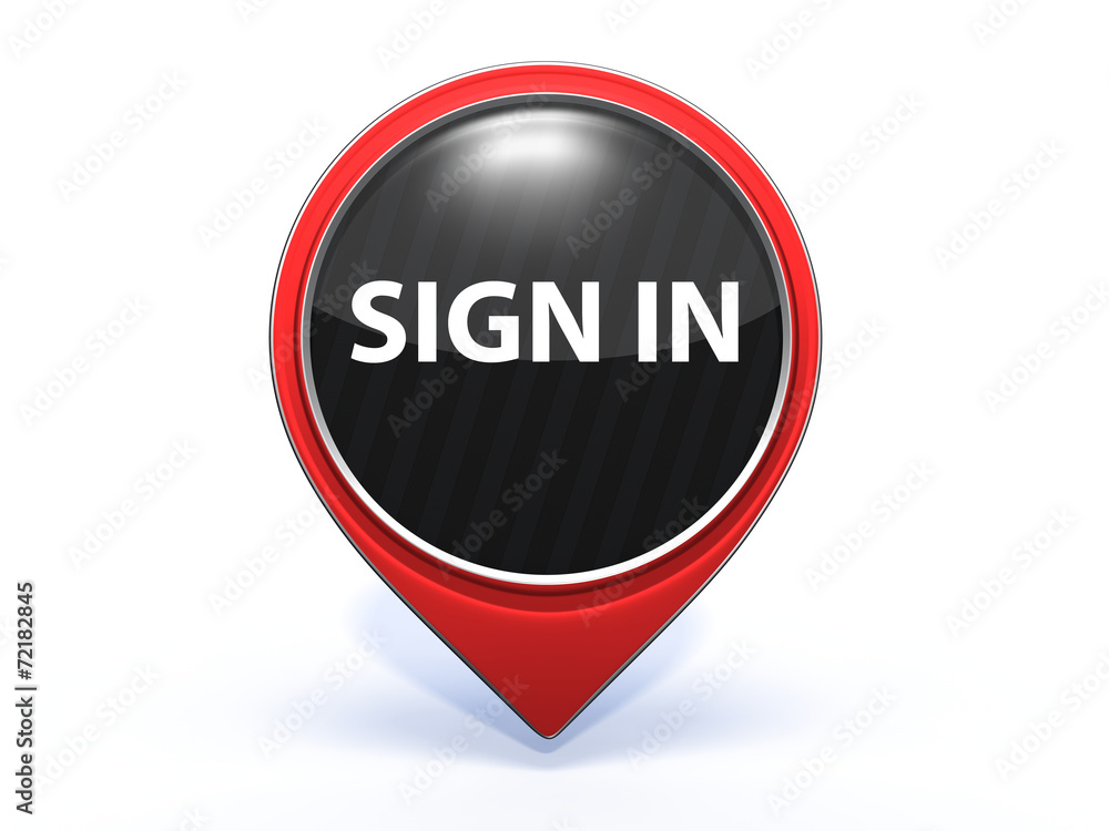 sign in pointer icon on white background sign in pointer icon on white background