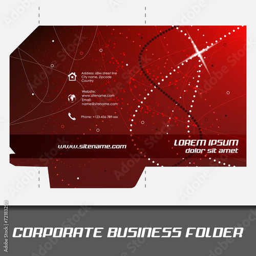 Corporate business folder or document folder template