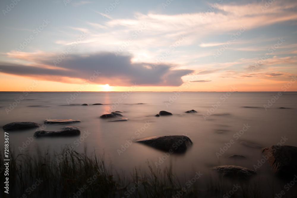 Beautiful photo of a sunset, southern of Sweden
