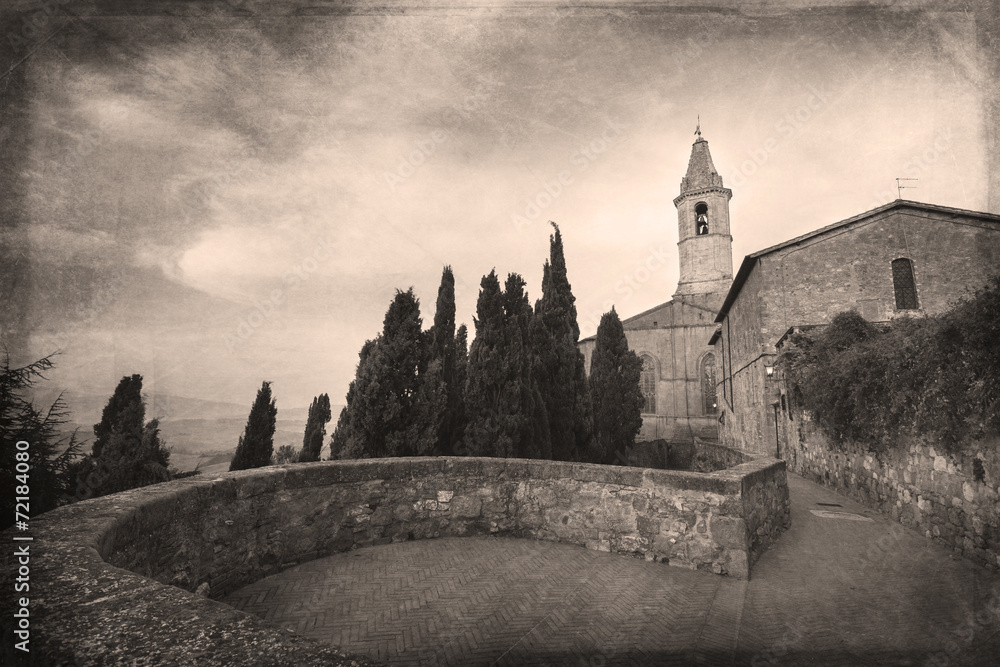 Pienza, Tuscany edited with textures Pienza, Tuscany edited with textures