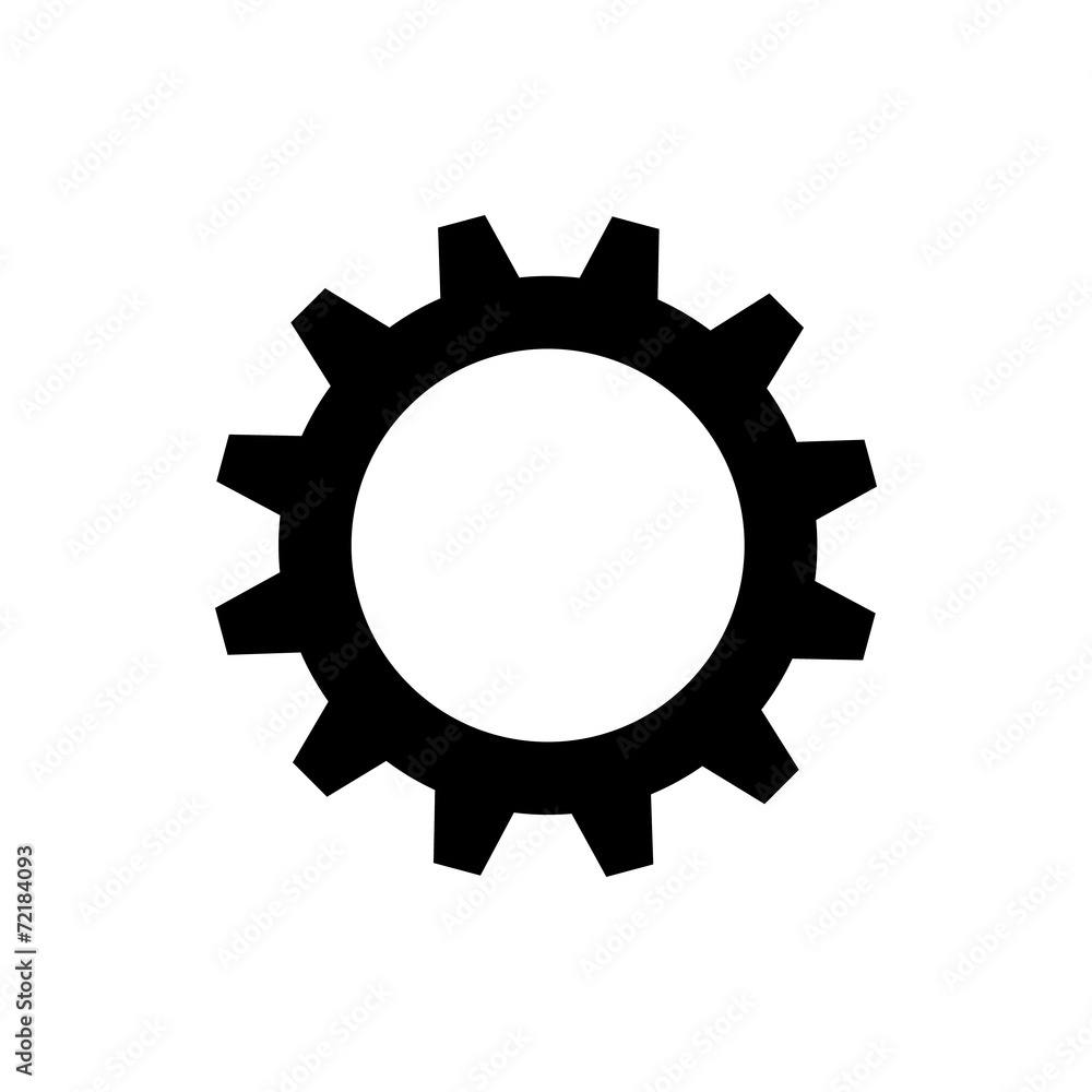 Black gearwheel on white background
