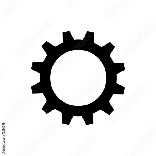 Black gearwheel on white background