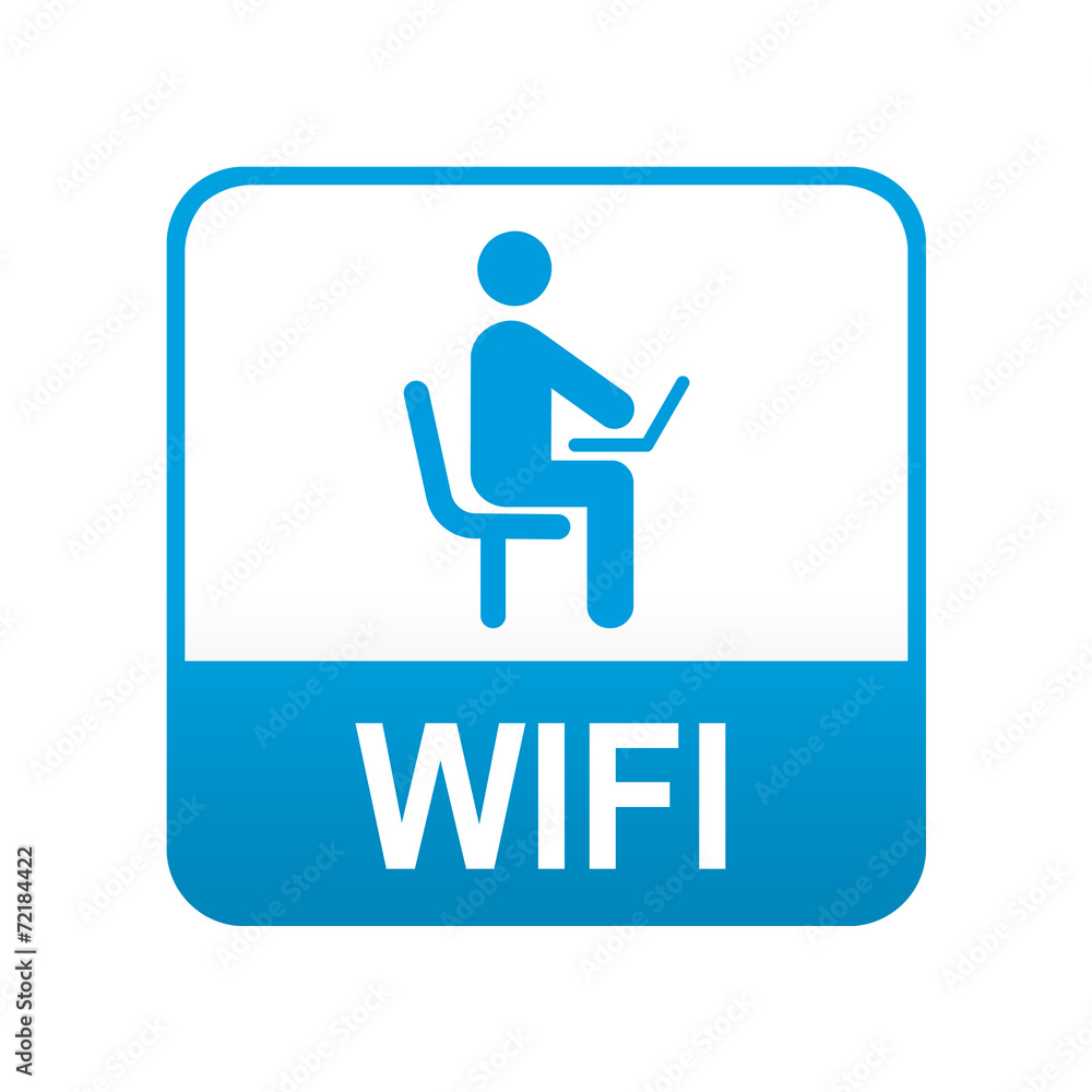 Etiqueta app abajo azul WIFI Etiqueta app abajo azul WIFI