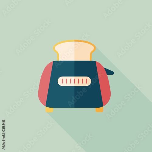 kitchenware toaster flat icon with long shadow,eps10