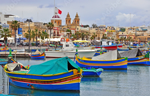 Maltese boats in Valletta harbour