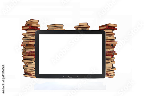 tablet and books