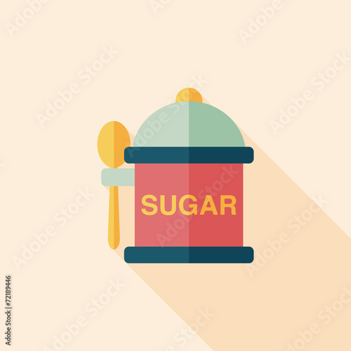kitchenware sugar flat icon with long shadow,eps10