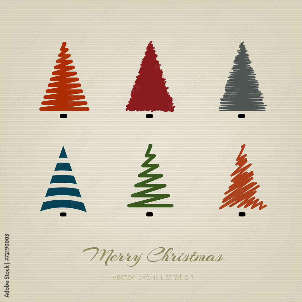 Fototapeta premium set of vector christmas trees