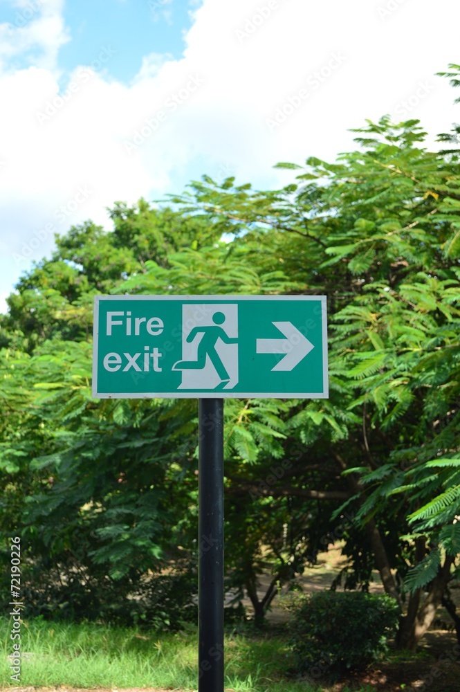 Fire Exit Direction Sign