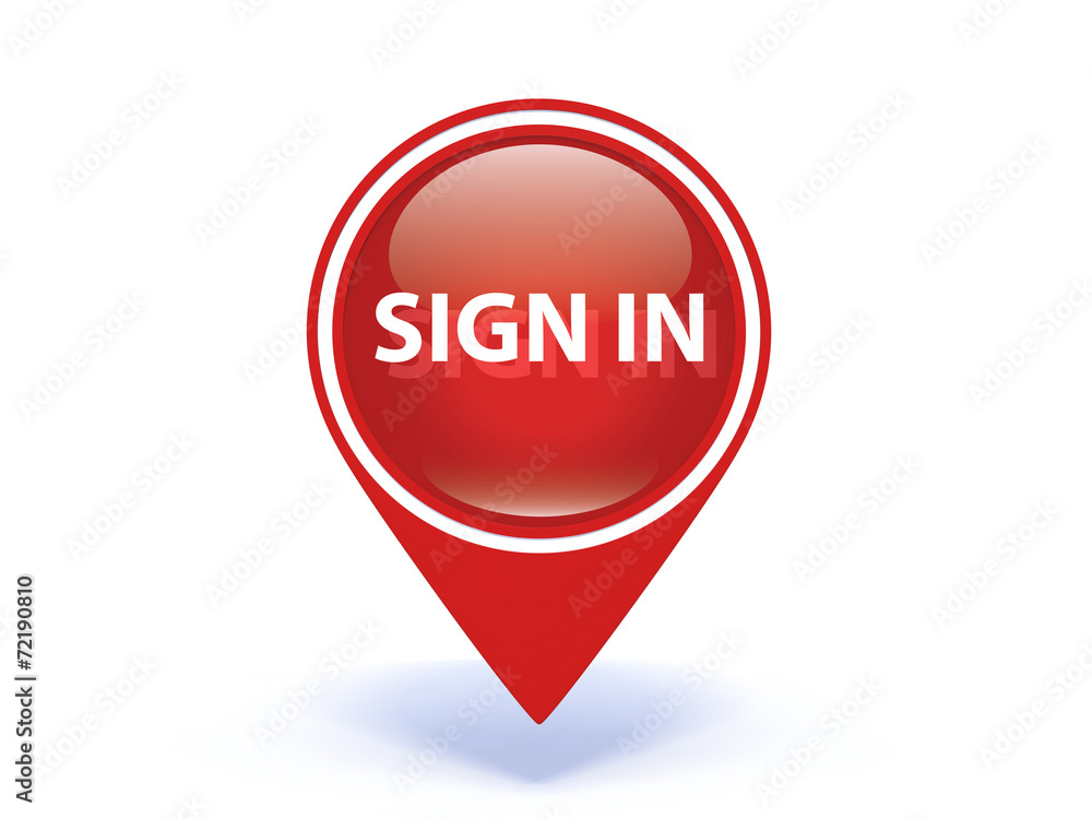 sign in pointer icon on white background sign in pointer icon on white background