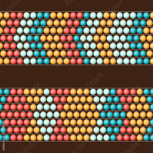 Ethnic african beads abstract color seamless pattern.