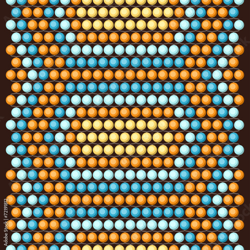 Ethnic african beads abstract color seamless pattern.