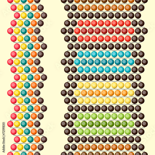 Ethnic african beads abstract color seamless pattern.