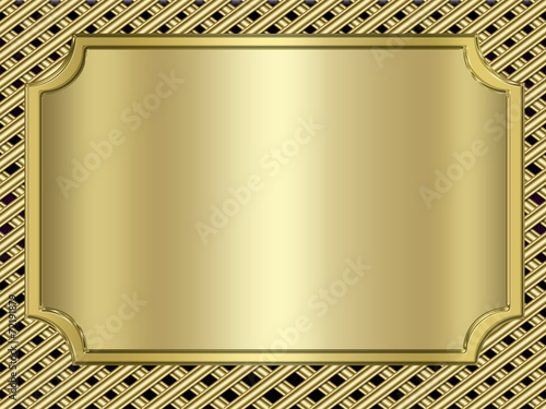 golden banner on metallic background
