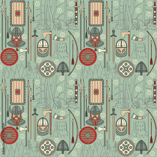 seamless viking pattern 03