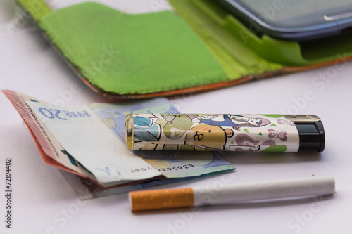 Wallpaper Mural objects mobile,cigarette and money Torontodigital.ca