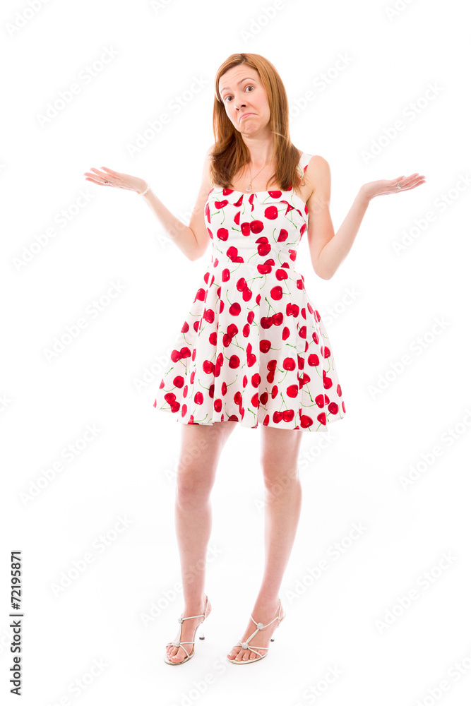 model isolated on plain background puzzled confused lost model isolated on plain background puzzled confused lost