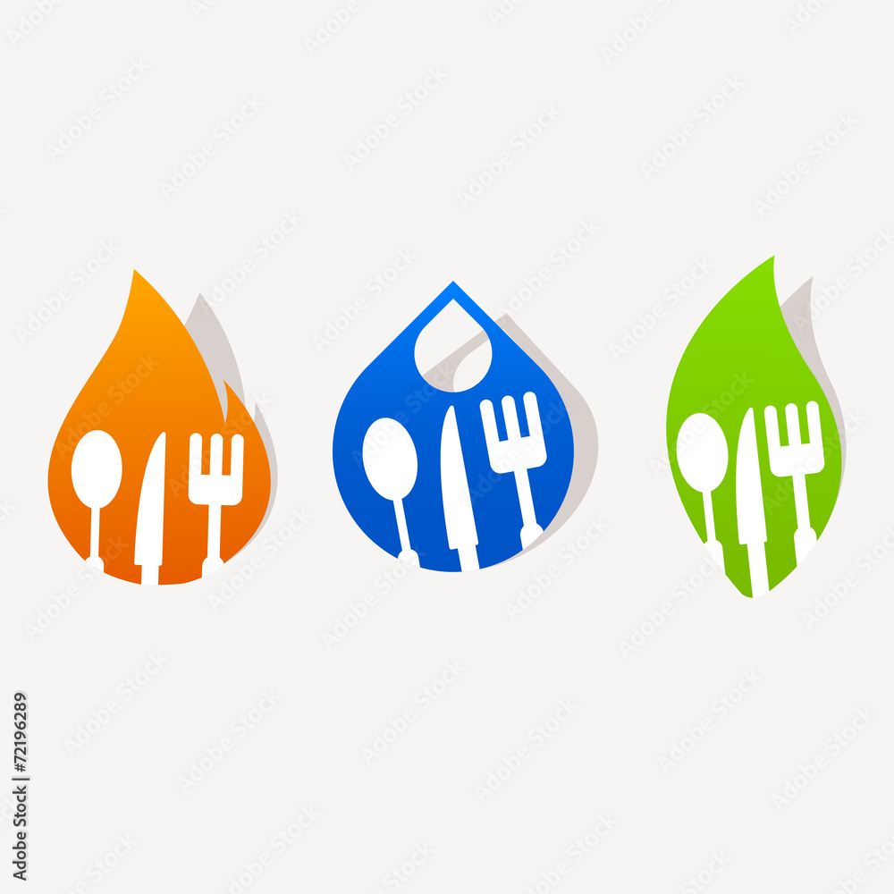 Abstract kitchen sign icon sticker Abstract kitchen sign icon sticker