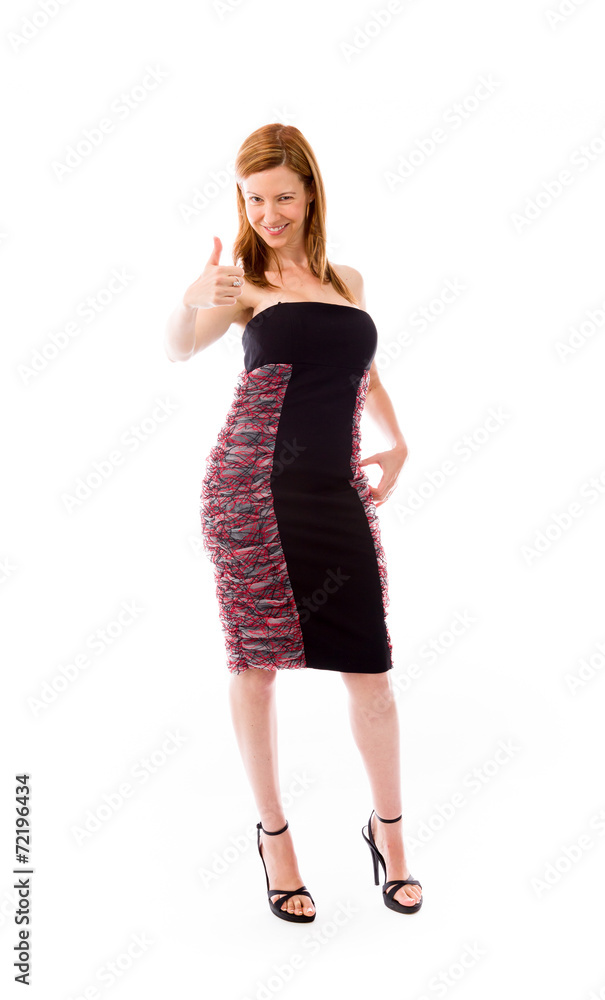 model isolated positive attitude thumbs up model isolated positive attitude thumbs up