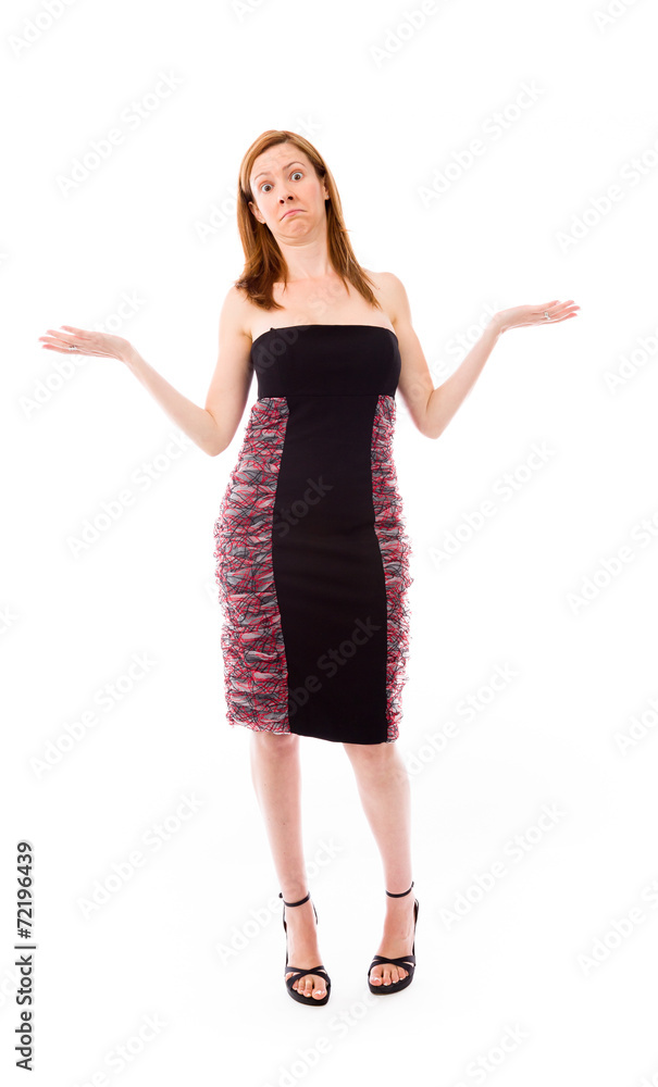 model isolated on plain background puzzled confused lost model isolated on plain background puzzled confused lost
