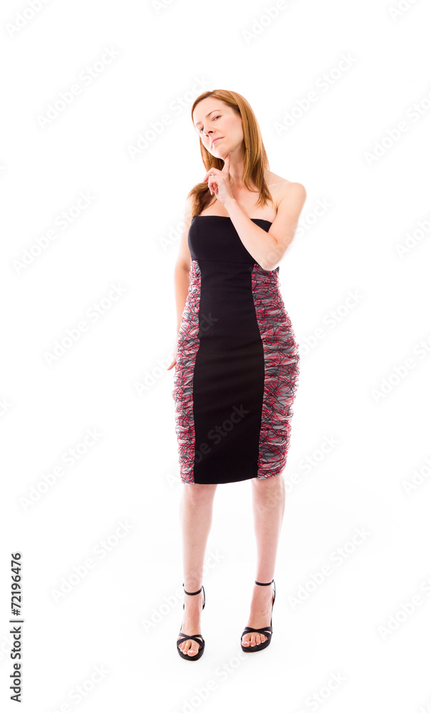 model isolated on plain background thinking model isolated on plain background thinking