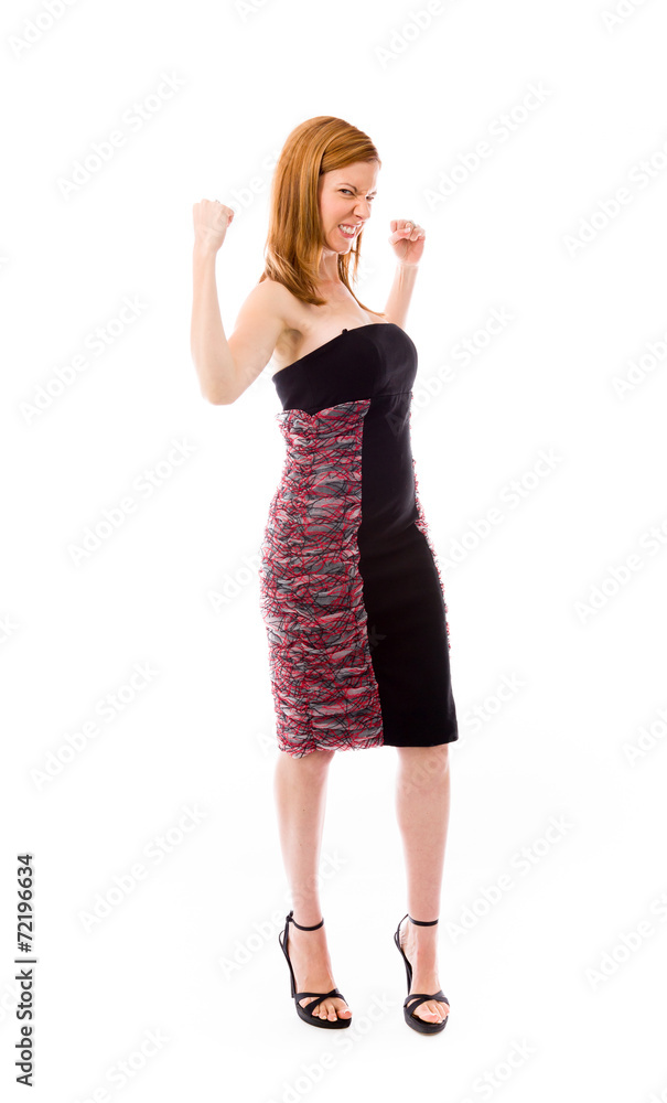model isolated on plain background screaming model isolated on plain background screaming