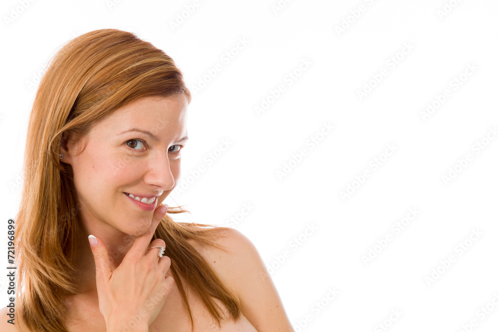 model isolated on plain background thinking model isolated on plain background thinking