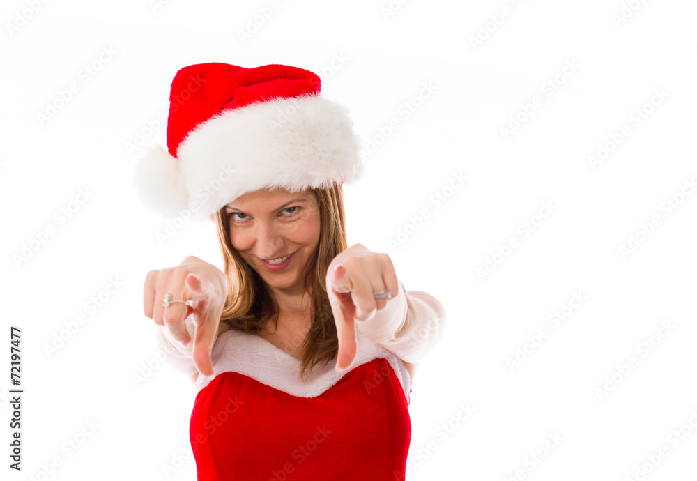 model isolated on plain background fingers pointing to camera model isolated on plain background fingers pointing to camera