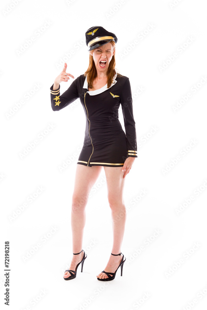 model isolated on plain background nagging scolding with finger model isolated on plain background nagging scolding with finger
