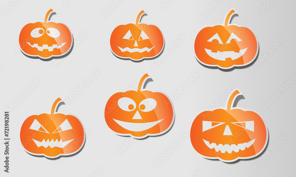 glossy halloween pumpkins set glossy halloween pumpkins set