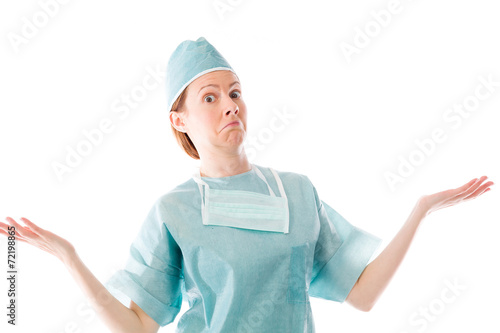 model isolated on plain background puzzled confused lost