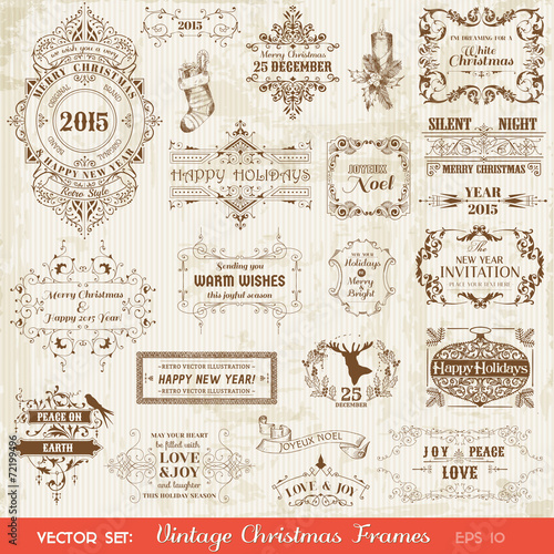 Christmas Calligraphic Design Elements and Page Decoration