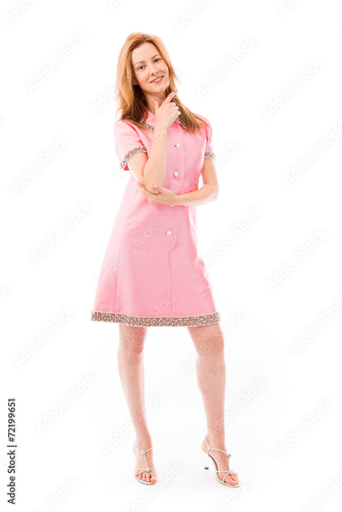 model isolated on plain background thinking model isolated on plain background thinking