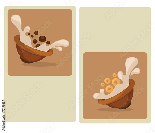 Bowl of cereal and milk splash