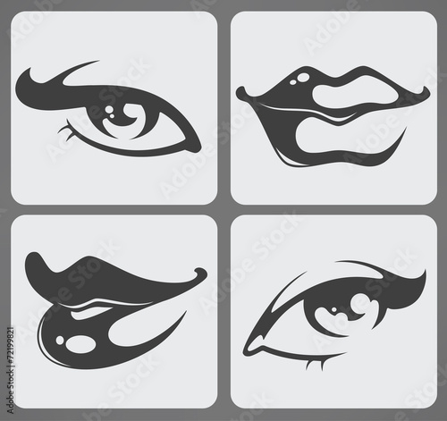 beauty and make up vector collection