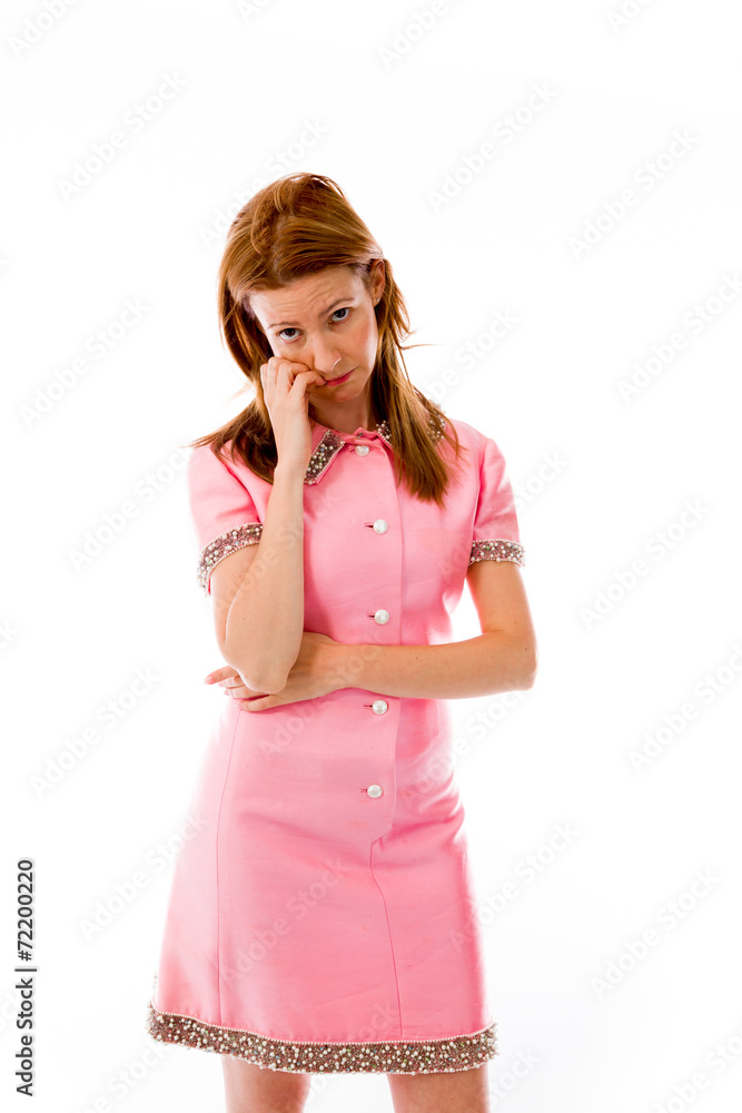 model isolated on plain background bored upset model isolated on plain background bored upset