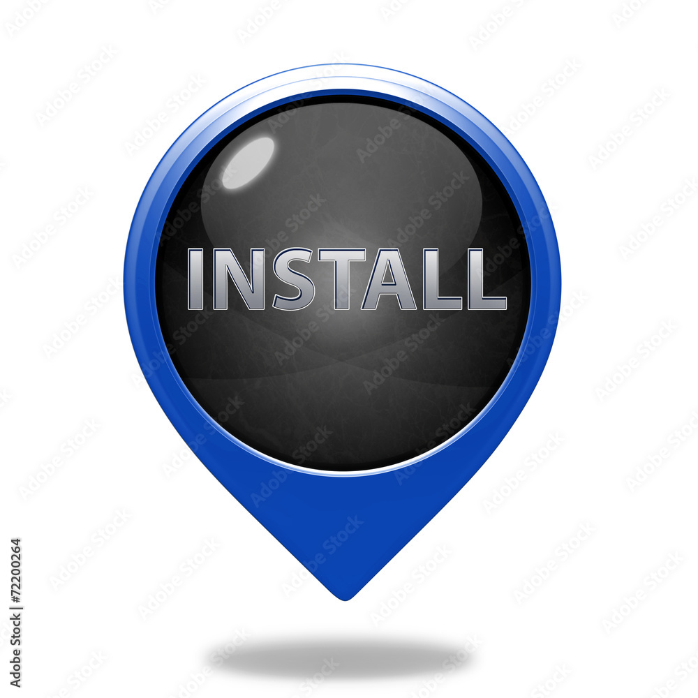 Installation pointer icon on white background Installation pointer icon on white background