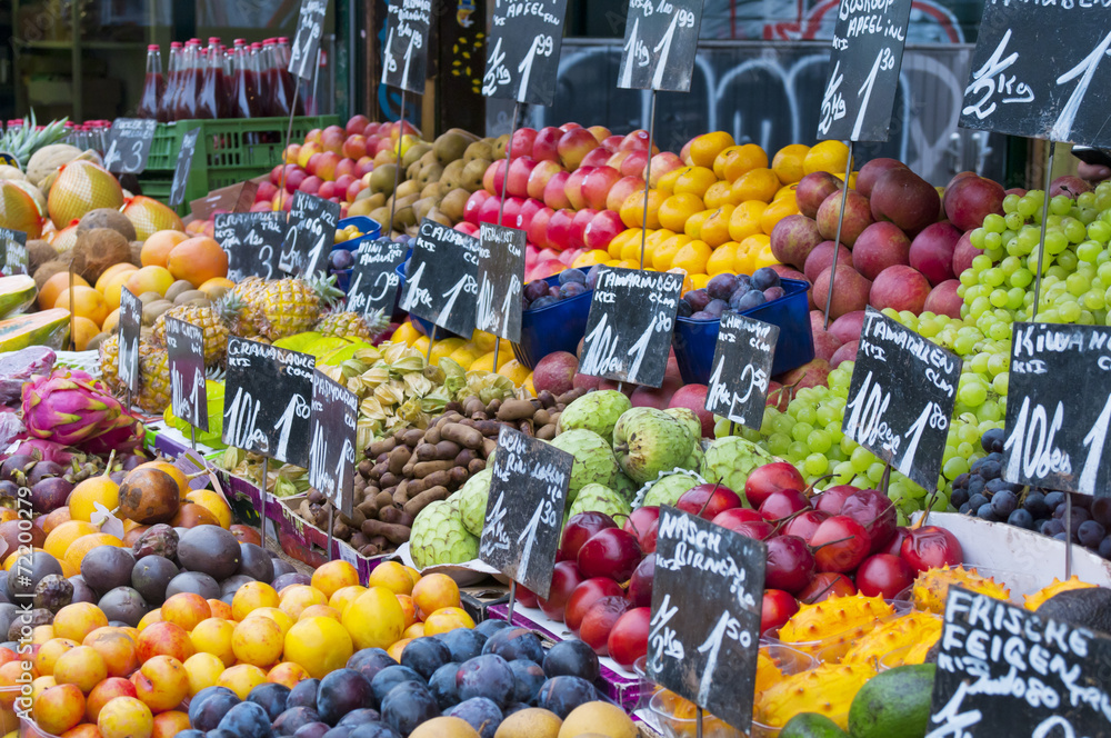 Fruit stall in market