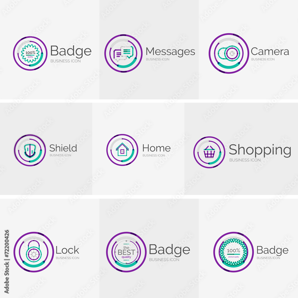 Thin line neat design logo collection Thin line neat design logo collection
