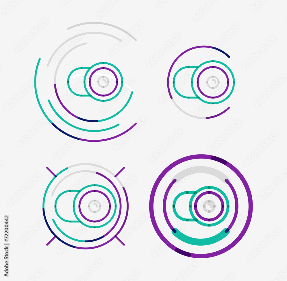 Thin line neat design logo set, camera concept Thin line neat design logo set, camera concept