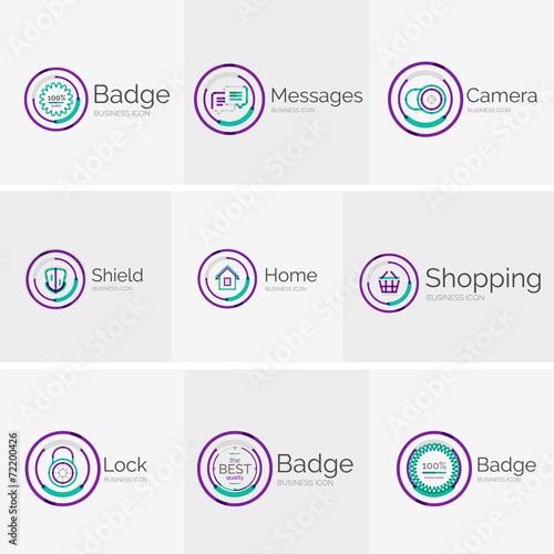 Thin line neat design logo collection